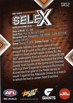 2018 Select Footy Stars - Selex #SX52 Harrison Himmelberg Back